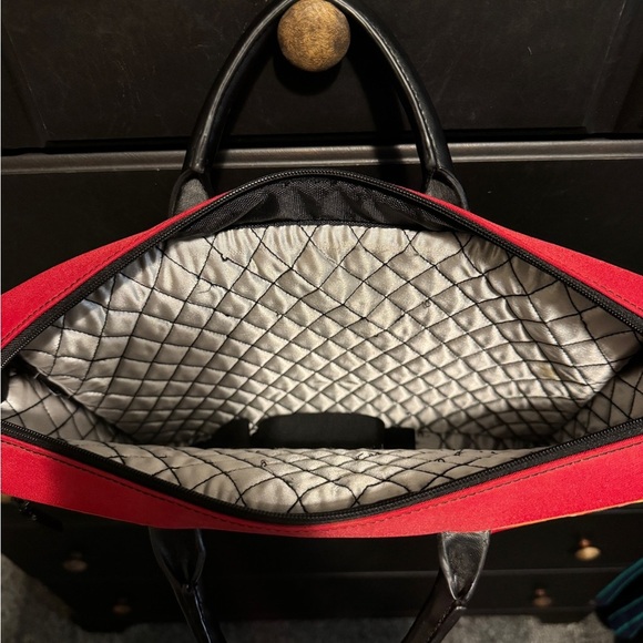 VTG Y2K Padded Cotton Striped Stiff Laptop Bag Side Pocket Colorful NWOT RARE - Picture 3 of 9